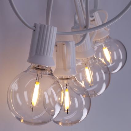Brilagi - LED d'extérieur guirlande décorative GIRLANDA 10xE12/0,6W/230V 8 m blanche IP44 blanc chaud