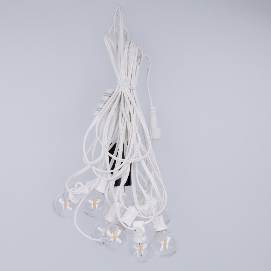 Brilagi - LED d'extérieur guirlande décorative GIRLANDA 10xE12/0,6W/230V 8 m blanche IP44 blanc chaud