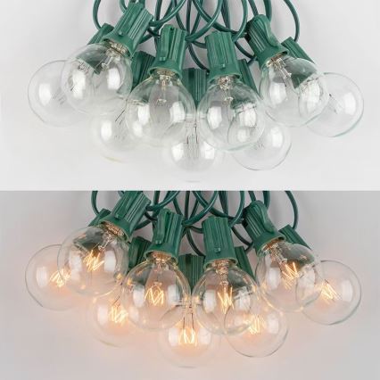 Brilagi - Guirlande décorative LED d'extérieur GIRLANDA, 25 douilles E12, 0,8 W, 230 V, 20 m, verte, IP44, blanc chaud