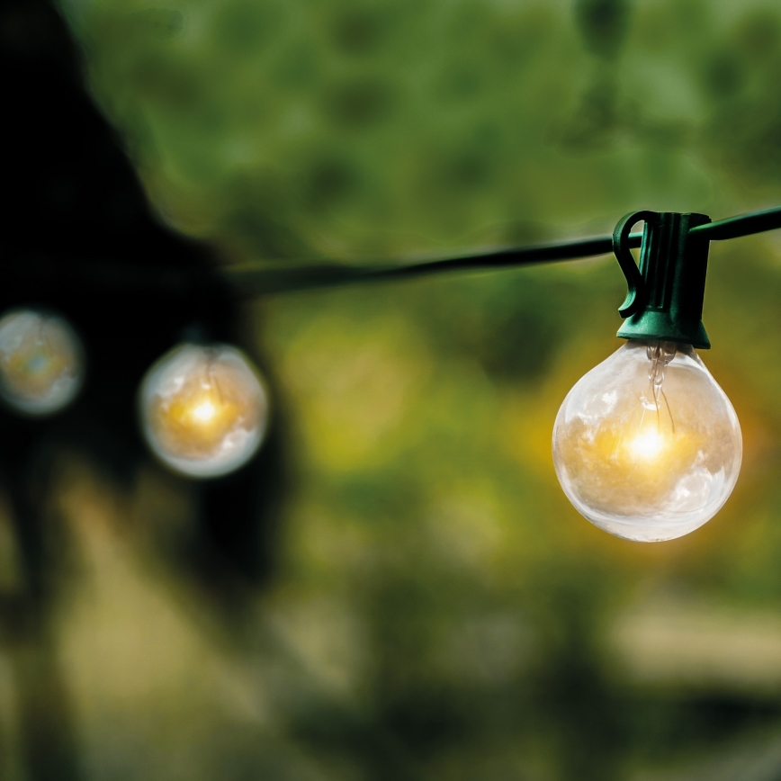 Brilagi - Guirlande décorative LED d'extérieur GIRLANDA, 25 douilles E12, 0,8 W, 230 V, 20 m, verte, IP44, blanc chaud