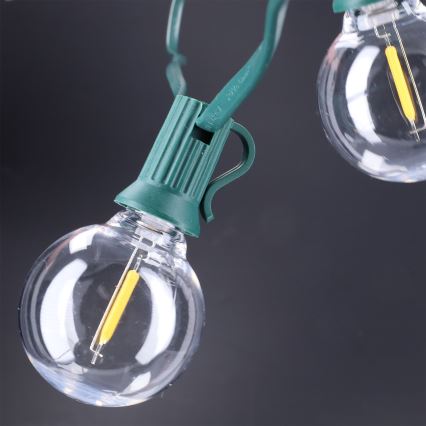 Brilagi - Guirlande décorative LED d'extérieur GIRLANDA, 25 douilles E12, 0,8 W, 230 V, 20 m, verte, IP44, blanc chaud