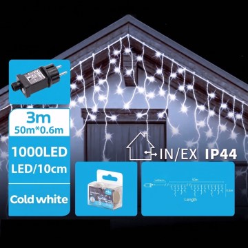 BRILAGI - LED Guirlande lumineuse de Noël extérieure 1000xLED/9W/8 fonctions 53x0,4m IP44 blanc froid