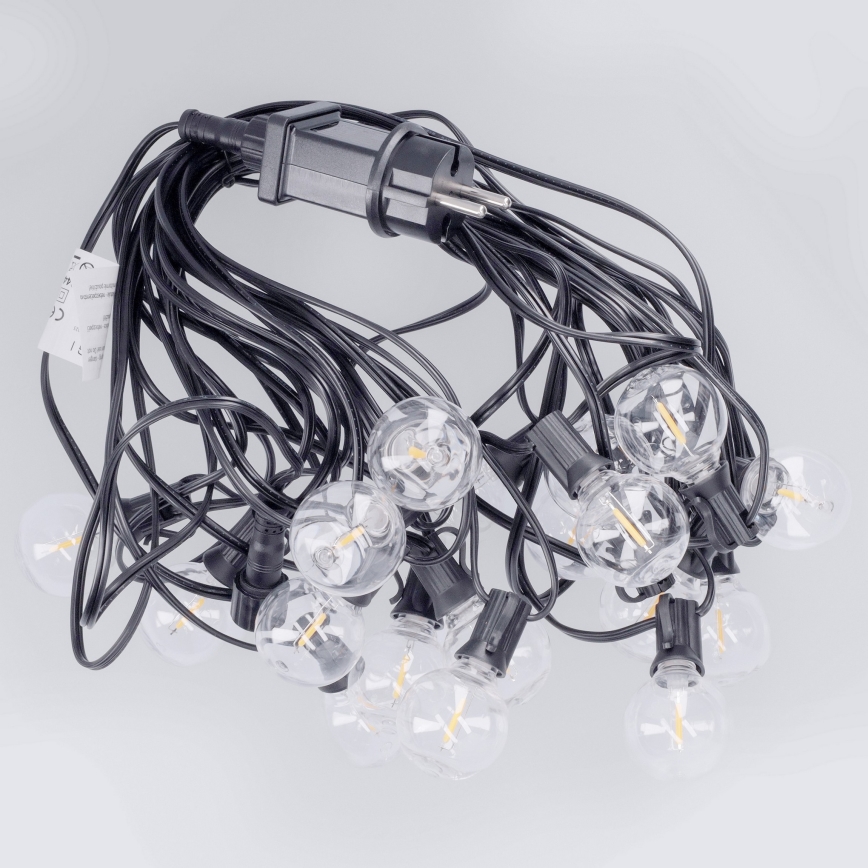 BRILAGI - Guirlande décorative LED d'extérieur GIRLANDA 18xE12/0,6W/230V 13m noire IP44 blanc chaud