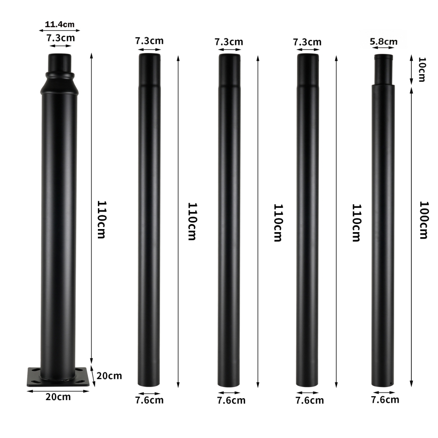 Brilagi - Lampadaire LED d'extérieur avec mât de 5 m URBANSPARK LED/120W/230V noir IP65