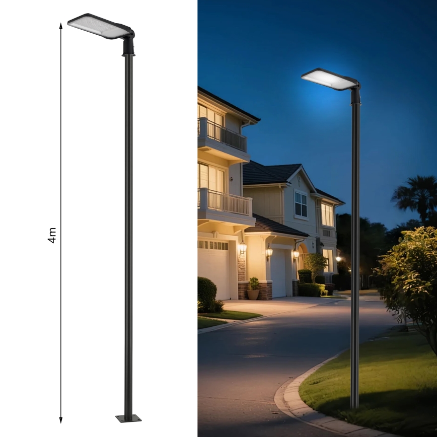 Brilagi - Lampadaire d'extérieur LED avec poteau articulé 4 m URBANLIGHT LED/200W/230V noir IP65