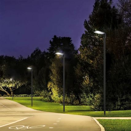 Brilagi - Lampadaire LED extérieur avec poteau et articulation de 4 m URBANLIGHT LED/100W/230V noir IP65