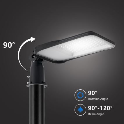 Brilagi - Lampadaire LED extérieur avec poteau et articulation de 4 m URBANLIGHT LED/100W/230V noir IP65