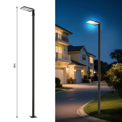 Brilagi - Lampadaire LED extérieur avec poteau et articulation de 4 m URBANLIGHT LED/100W/230V noir IP65