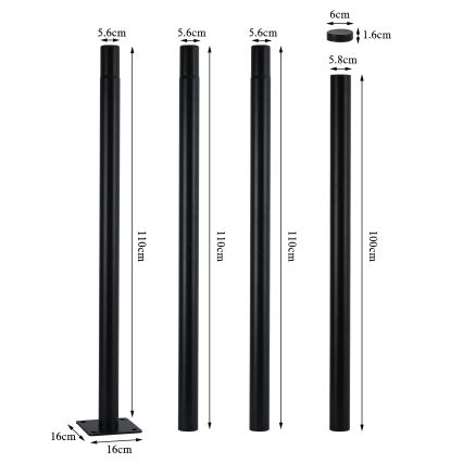 Brilagi - Lampadaire de rue LED d'extérieur sur mât 4 m URBANSPARK LED/120W/230V noir IP65