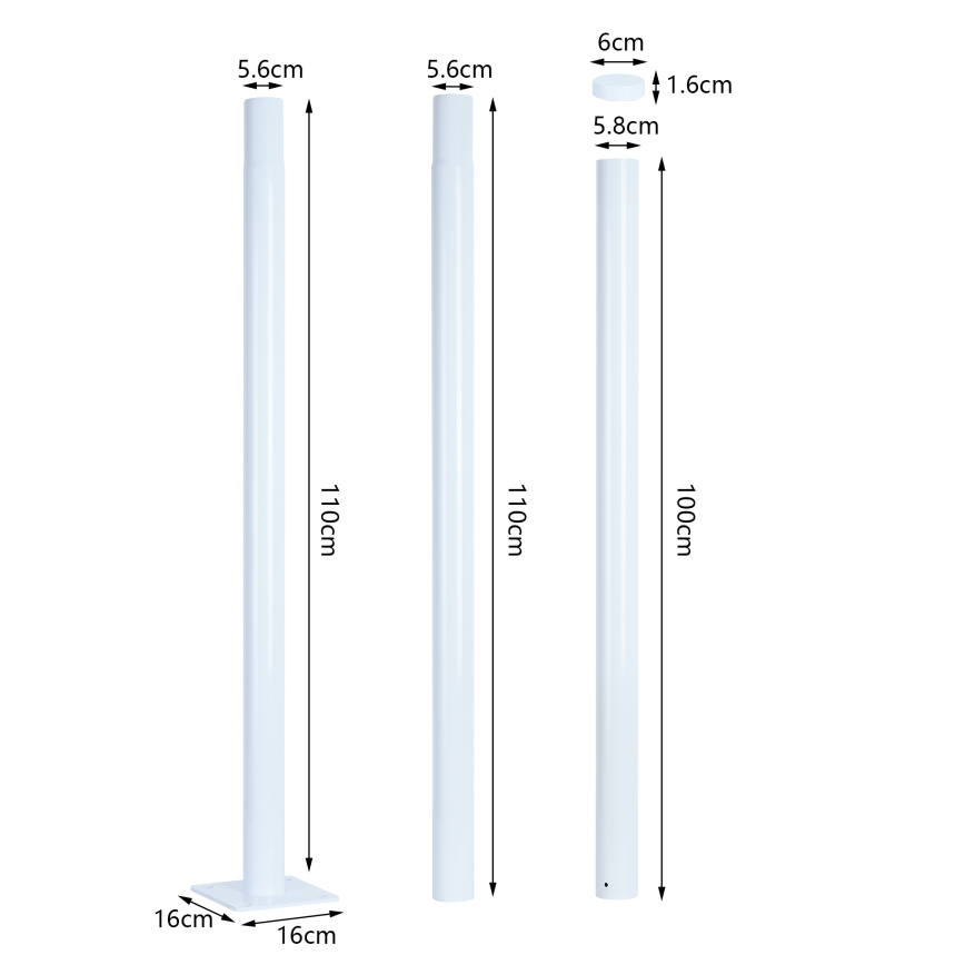 Brilagi - Lampadaire LED urbain d'extérieur avec poteau de 3 m URBANSPARK LED/120W/230V blanc IP65