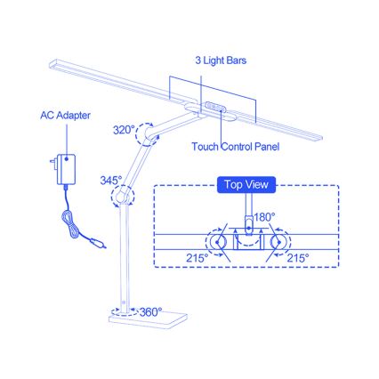 Brilagi - Lampe de bureau tactile dimmable à LED VARIO LED/24W/230V 3000-6500K CRI 92 noire