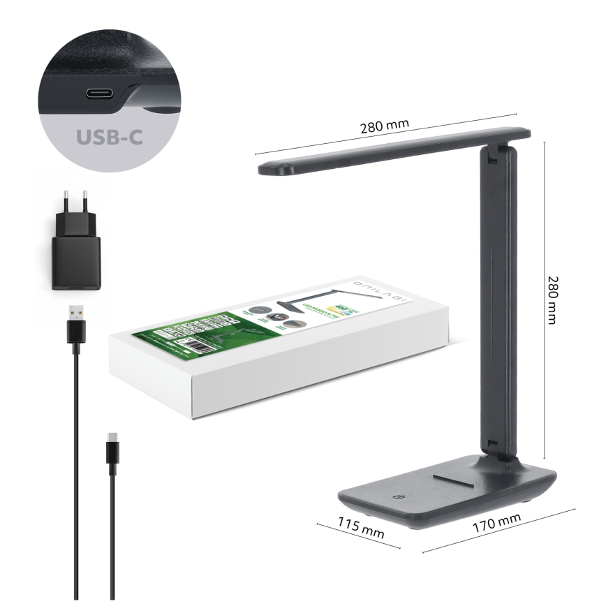 Brilagi -LED Lampe de table dimmable MODO LED/7W/230V 3000/4000/6500K anthracite