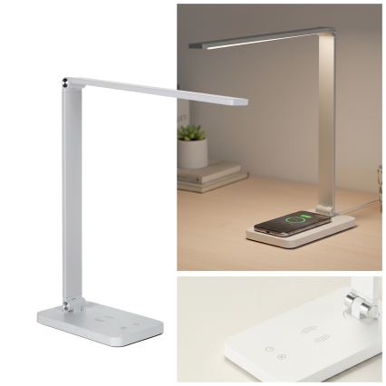 Brilagi - Lampe de bureau tactile dimmable à LED avec charge sans fil QI MODO CHARGE LED/7W/5V 3000/4000/6000K blanche