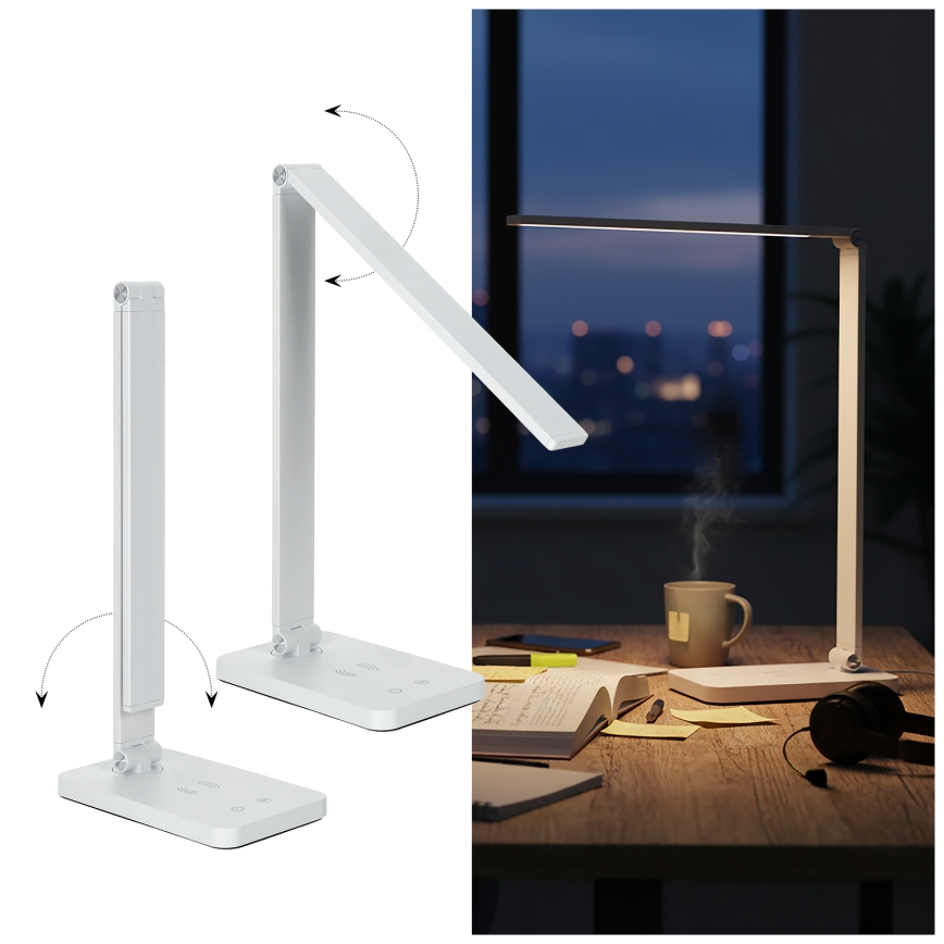 Brilagi - Lampe de bureau tactile dimmable à LED avec charge sans fil QI MODO CHARGE LED/7W/5V 3000/4000/6000K blanche