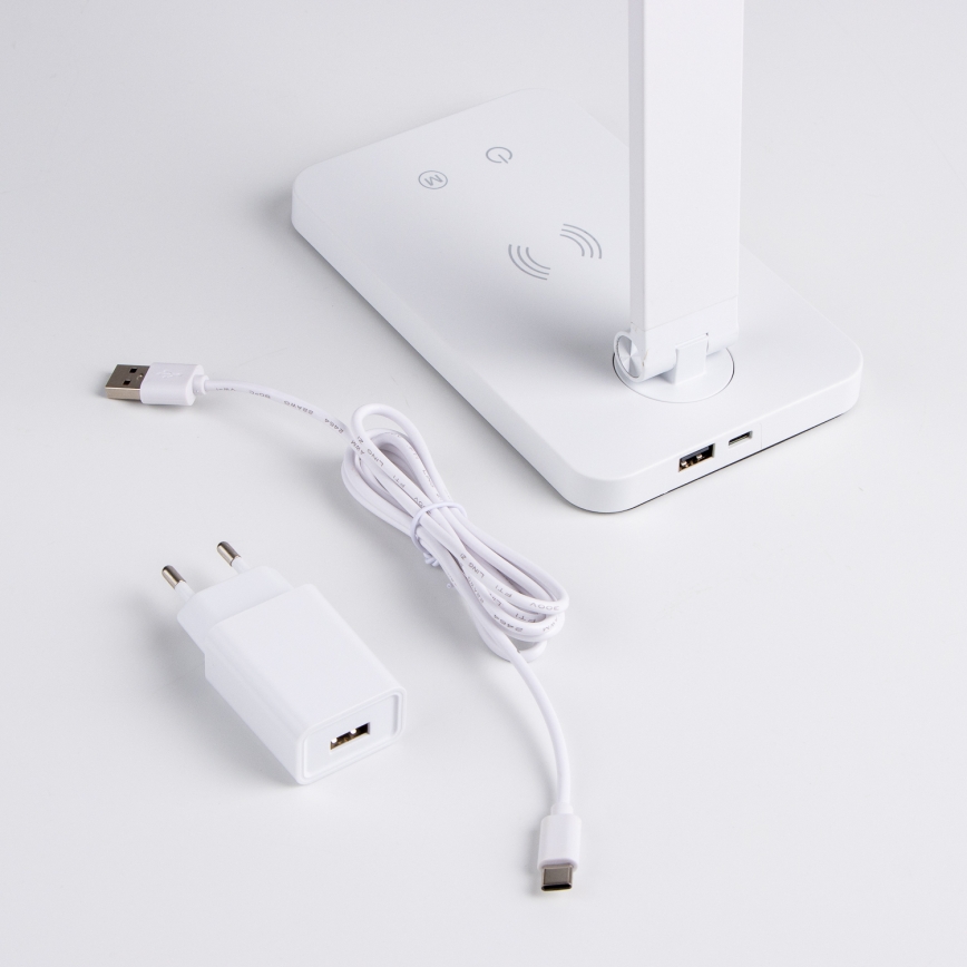 Brilagi - Lampe de bureau tactile dimmable à LED avec charge sans fil QI MODO CHARGE LED/7W/5V 3000/4000/6000K blanche