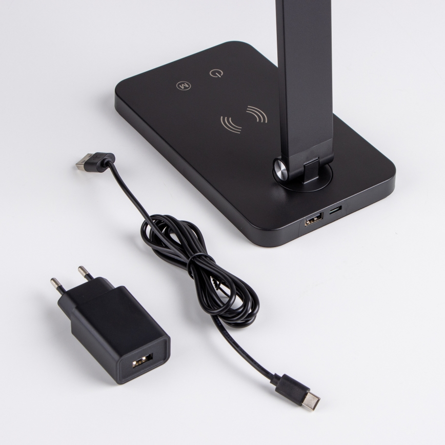 BRILAGI - Lampe de table tactile LED dimmable avec charge sans fil QI MODO CHARGE LED/7W/5V 3000/4000/6000K noire