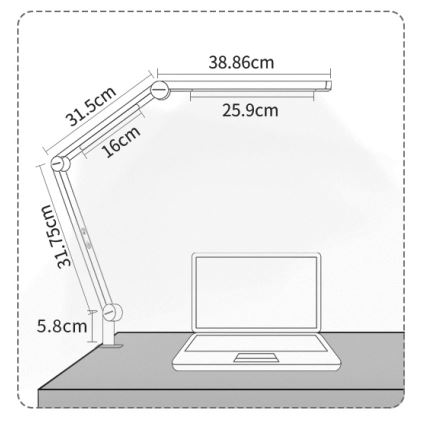 Brilagi - Lampe de bureau LED VARIO, tactile et flexible, dimmable, LED/12W/230V, 3000/4000/5000/6500K, IRC 92, blanche