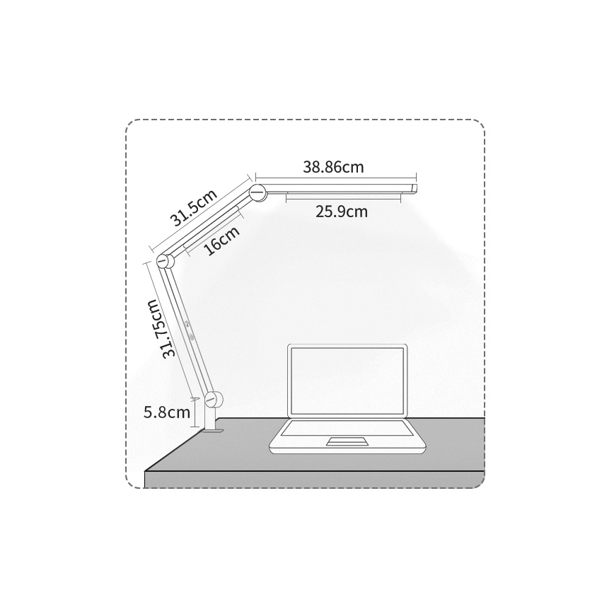 Brilagi - Lampe de bureau LED VARIO, tactile et flexible, dimmable, LED/12W/230V, 3000/4000/5000/6500K, IRC 92, blanche
