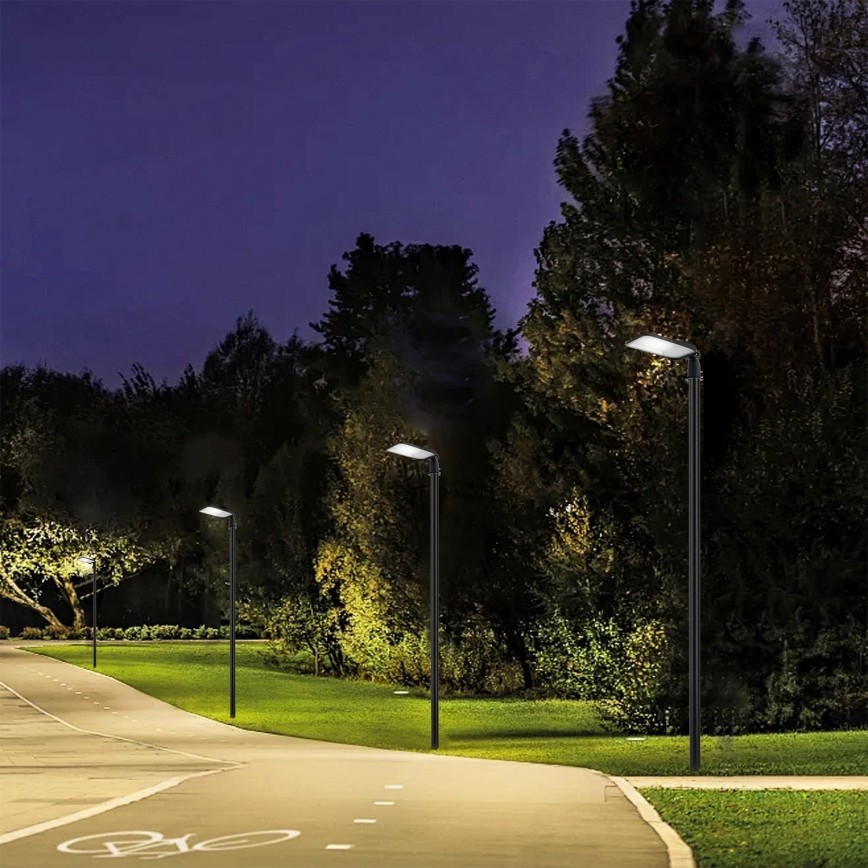 Brilagi - Lampadaire de rue LED d'extérieur avec mât de 3 m et bras articulé URBANLIGHT LED/100W/230V noir IP65