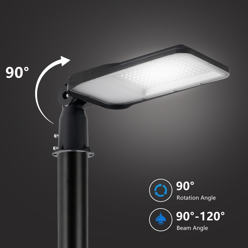 Brilagi - Lampadaire de rue LED d'extérieur avec mât de 3 m et bras articulé URBANLIGHT LED/100W/230V noir IP65