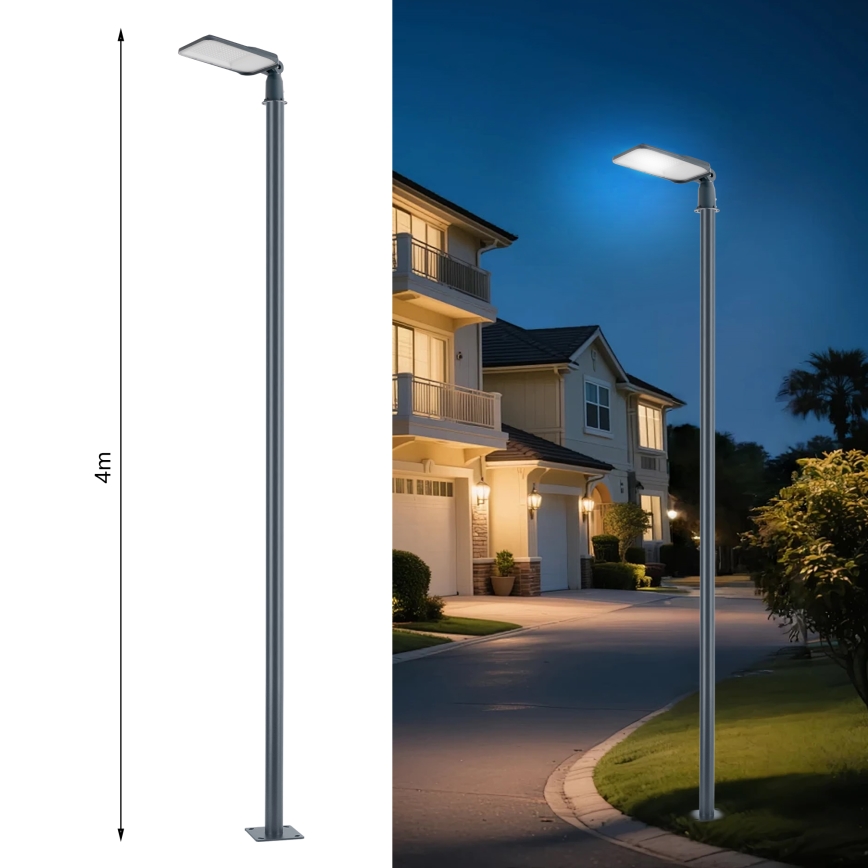 Brilagi - Lampadaire LED de rue extérieur avec mât articulé 4 m URBANLIGHT LED/100W/230V anthracite IP65