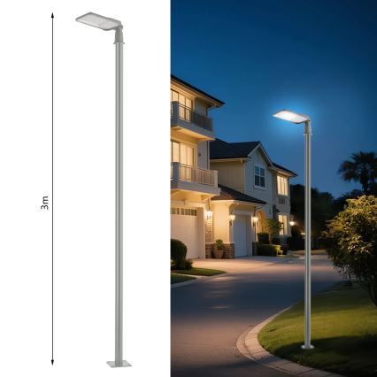 Brilagi - Lampadaire extérieur URBANLIGHT LED/100W/230V avec mât articulé 3 m, gris, IP65