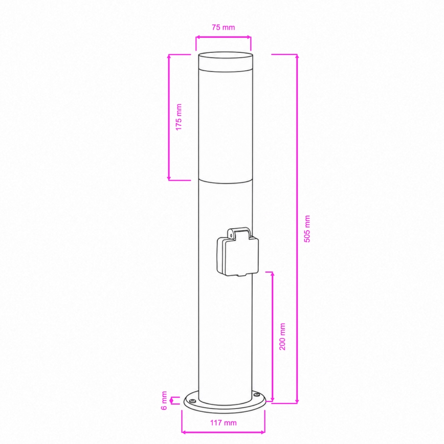 BRILAGI - Lampe d'extérieur LED dimmable avec prise ELIA 1xE27/6W/230V 2700-6500K IP44 Wi-Fi 50 cm anthracite