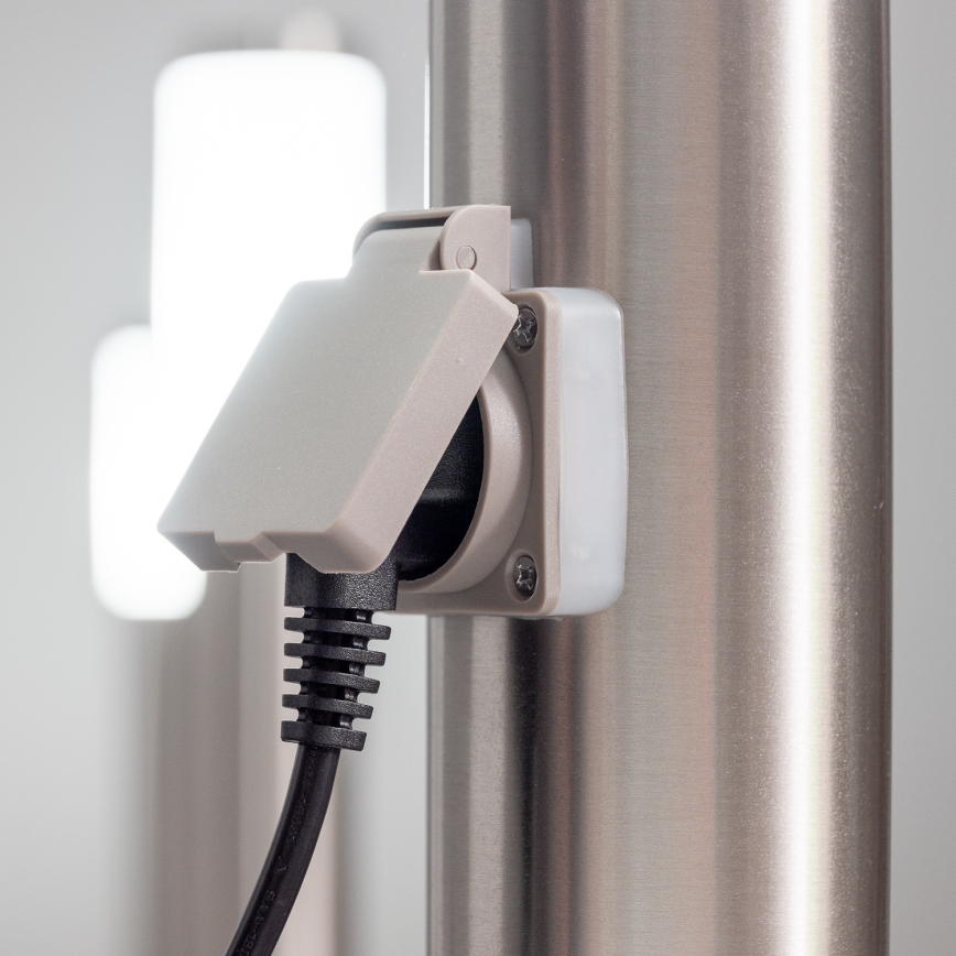 BRILAGI - Lampe d'extérieur LED dimmable avec prise ELIA 1xE27/6W/230V 2700-6500K IP44 Wi-Fi 50 cm chrome mat
