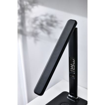 Brilagi - Lampe de table LED dimmable avec charge sans fil Qi et USB REGINA LED/8,5W/230V noire