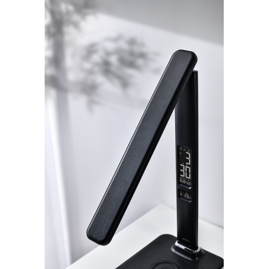 Brilagi - Lampe de table LED dimmable avec charge sans fil Qi et USB REGINA LED/8,5W/230V noire
