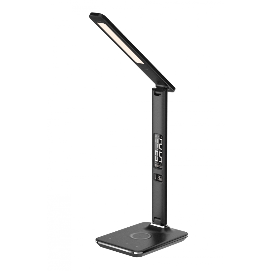 Brilagi - Lampe de table LED dimmable avec charge sans fil Qi et USB REGINA LED/8,5W/230V noire