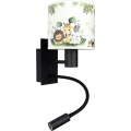 Brilagi - LED lampe murale flexible pour enfants BOBO 1xE27/25W/230V + LED/3W noir/blanc/vert/jungle