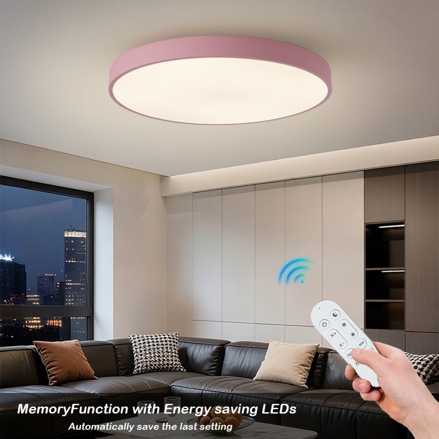 Brilagi - Luminaire LED dimmable POOL SMART LED/100W/230V Ø 80 cm Wi-Fi Tuya + télécommande rose