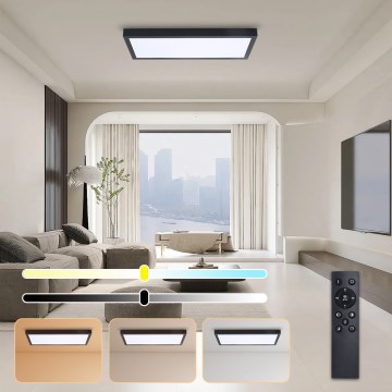 Brilagi - LED Luminaire de plafond de salle de bain Dimmable FRAME SMART LED/30W/230V 30x60 cm 3000-6000K noir + télécommande