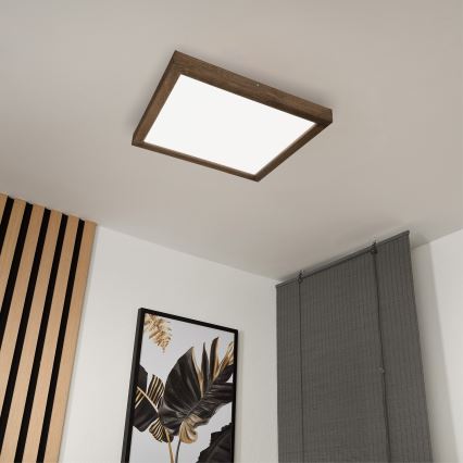 Brilagi - LED Plafonnier de salle de bain WOODY FRAME LED/40W/230V 60x60 cm IP44 noyer