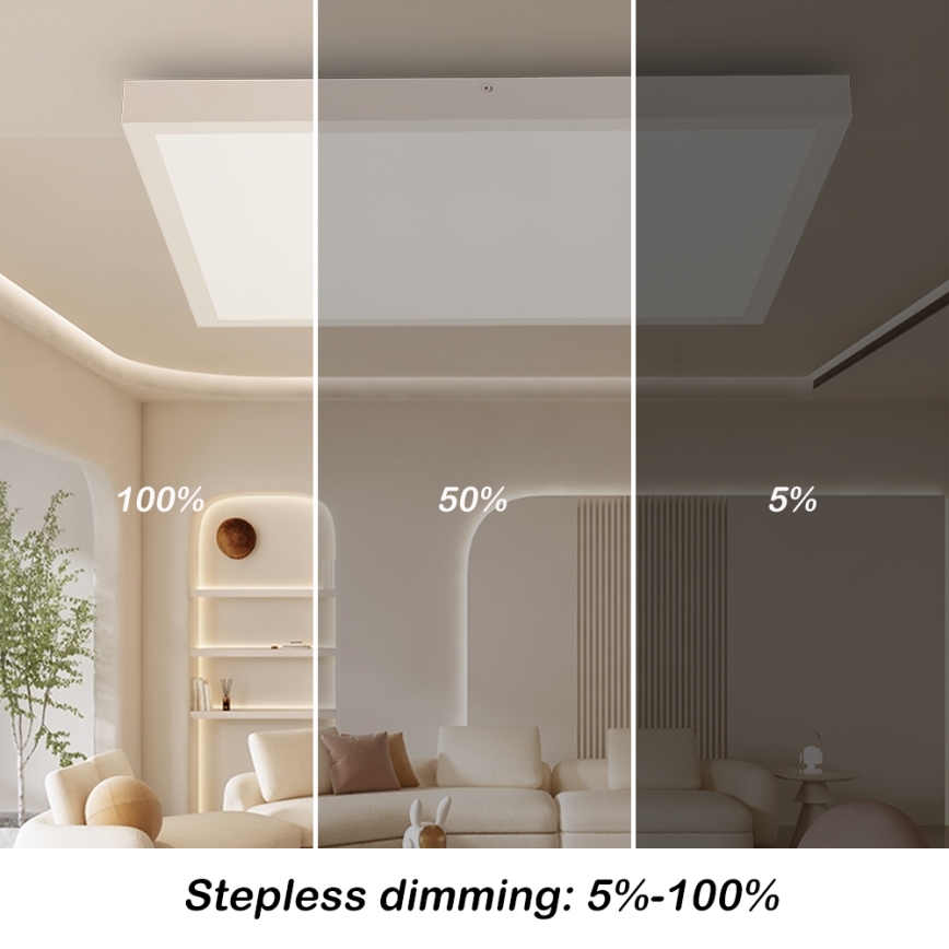 Brilagi - Plafonnier LED dimmable pour salle de bains FRAME SMART LED/50W/230V 60x60 cm 3000-6000K IP44 blanc + télécommande