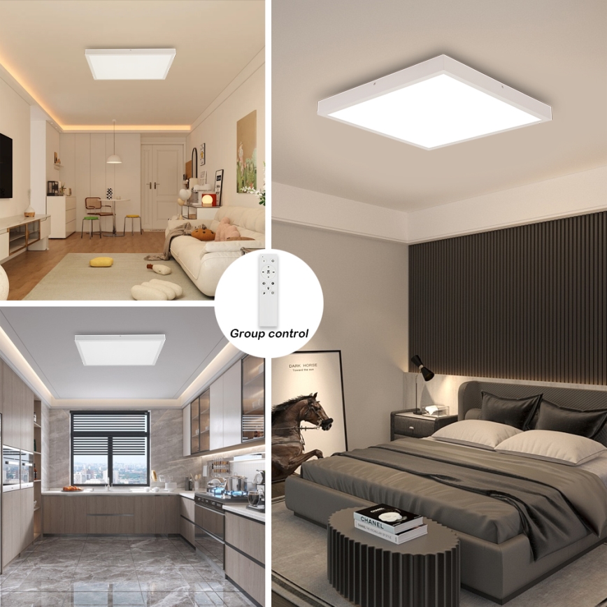 Brilagi - Plafonnier LED dimmable pour salle de bains FRAME SMART LED/50W/230V 60x60 cm 3000-6000K IP44 blanc + télécommande