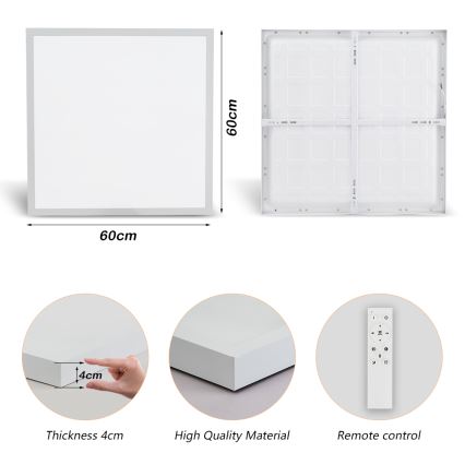 Brilagi - Plafonnier LED dimmable pour salle de bains FRAME SMART LED/50W/230V 60x60 cm 3000-6000K IP44 blanc + télécommande