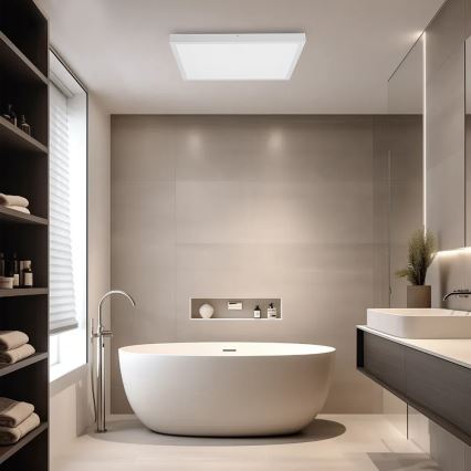 Brilagi - Plafonnier LED dimmable pour salle de bains FRAME SMART LED/50W/230V 60x60 cm 3000-6000K IP44 blanc + télécommande