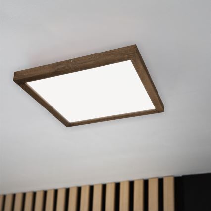 Brilagi - Plafonnier LED pour salle de bains WOODY FRAME LED/50W/230V 60x60 cm IP44 chêne-noyer