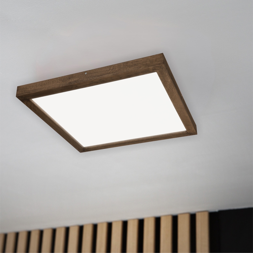 Brilagi - Plafonnier LED pour salle de bains WOODY FRAME LED/50W/230V 60x60 cm IP44 chêne-noyer
