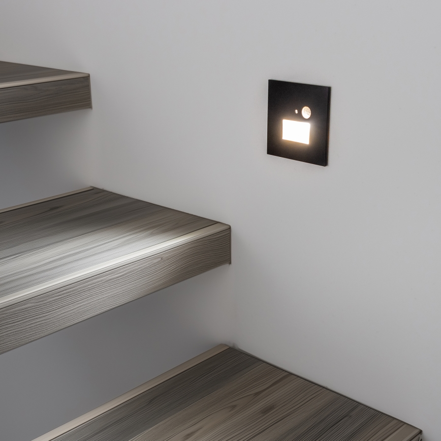 Brilagi - Luminaire LED pour escalier avec capteur de mouvement et crépusculaire JACK LED/1,5W/230V 3000/4000/6500K noir