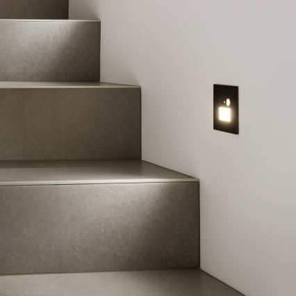 Brilagi - Luminaire LED pour escalier avec capteur de mouvement et crépusculaire JACK LED/1,5W/230V 3000/4000/6500K noir