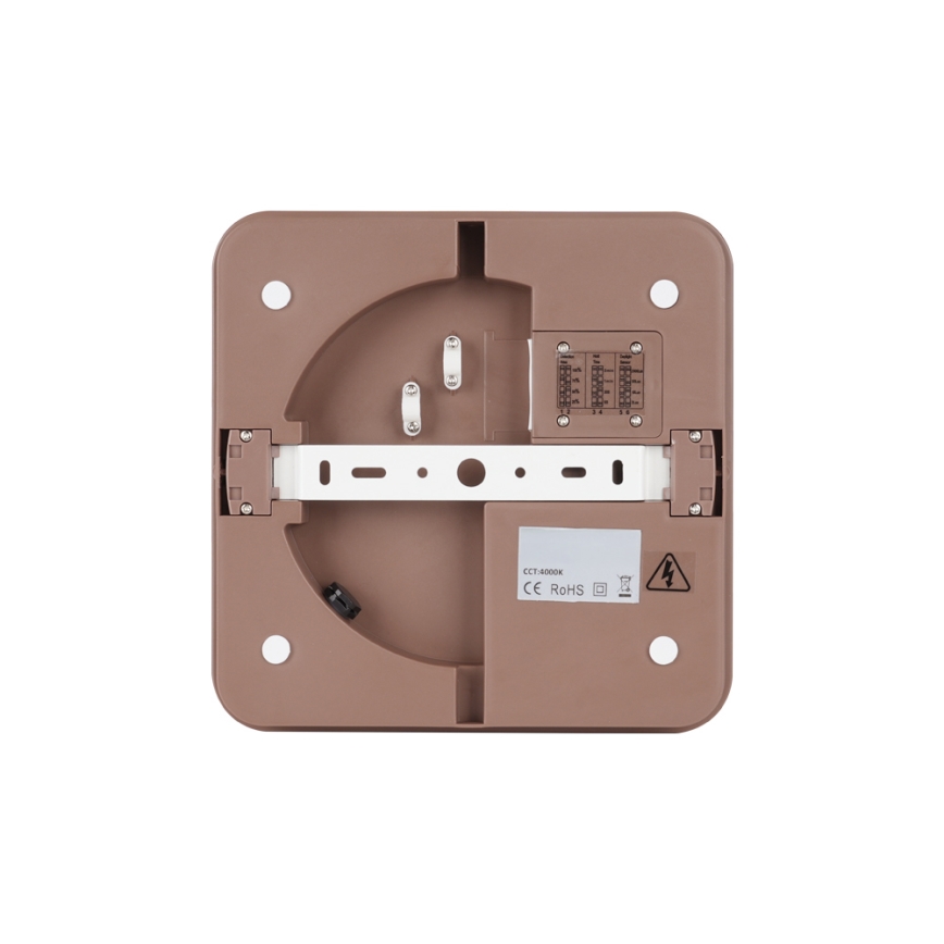 Brilagi - Plafonnier LED d'extérieur avec détecteur BENE LED/18W/230V 21,5x21,5 cm brun IP54