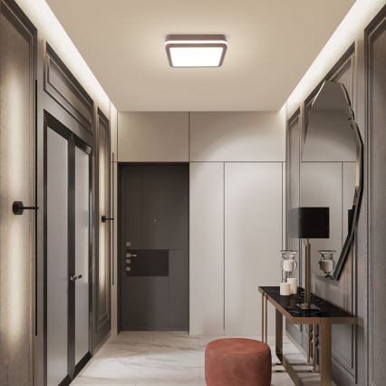 Brilagi - Plafonnier LED d'extérieur avec détecteur BENE LED/24W/230V 26x26 cm marron IP54