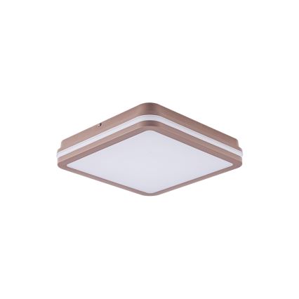 Brilagi - Plafonnier LED d'extérieur avec détecteur BENE LED/24W/230V 26x26 cm marron IP54