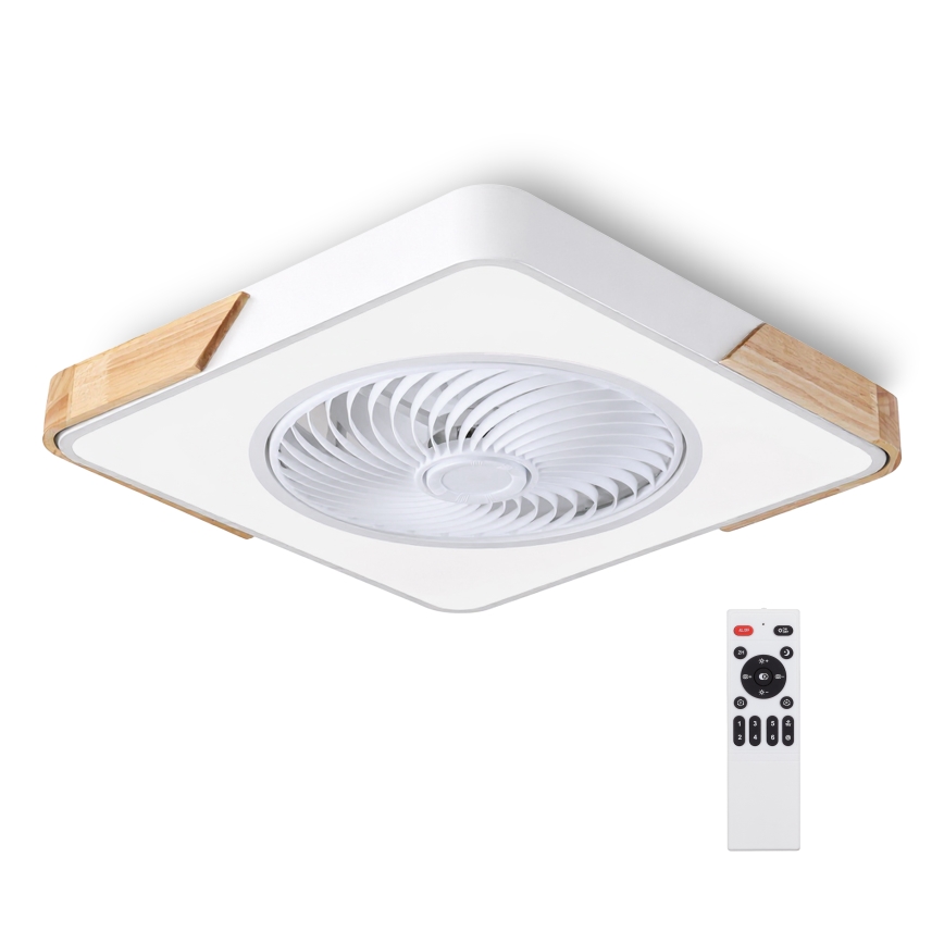 Brilagi - Plafonnier LED dimmable avec ventilateur LED/30W/230V 3000-6500K blanc/chêne + télécommande