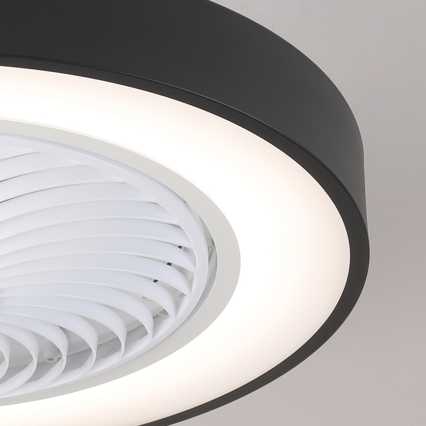 Brilagi - Plafonnier LED dimmable avec ventilateur LED/30W/230V 3000-6500K Ø 50 cm noir + télécommande