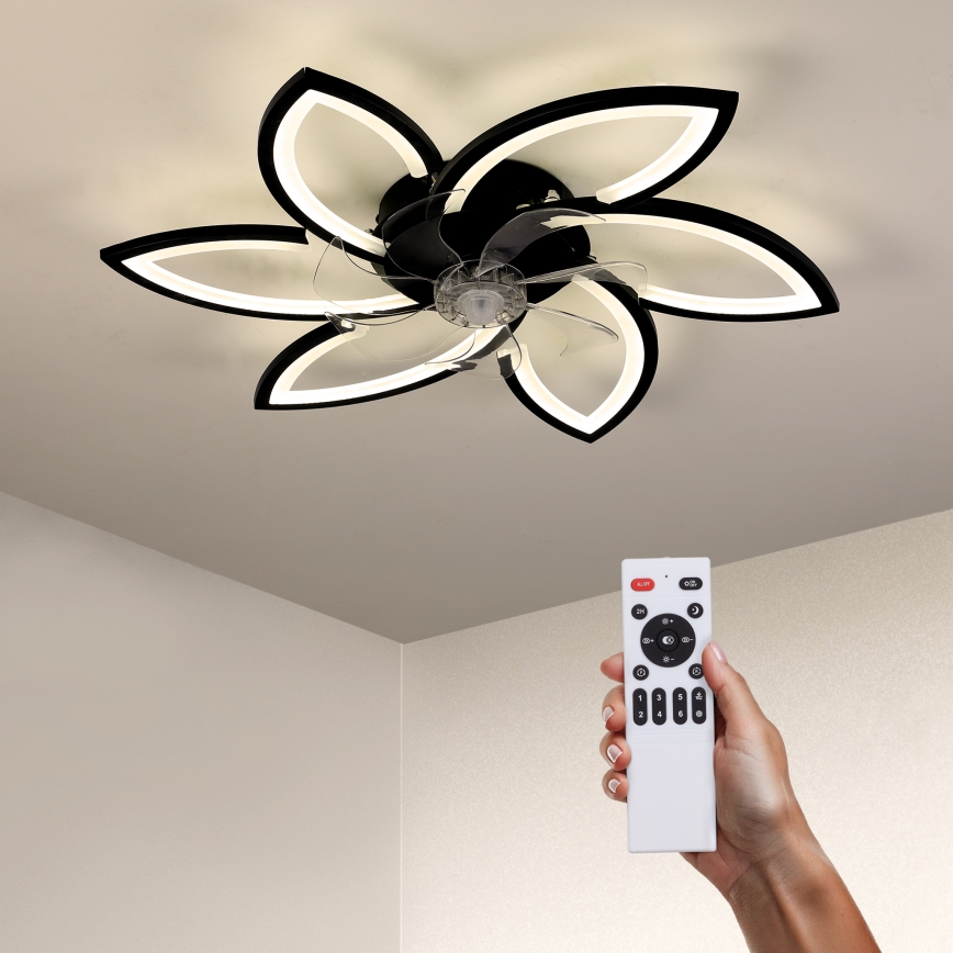 Brilagi - Plafonnier LED dimmable avec ventilateur LED/50W/230V 3000-6500K noir + télécommande