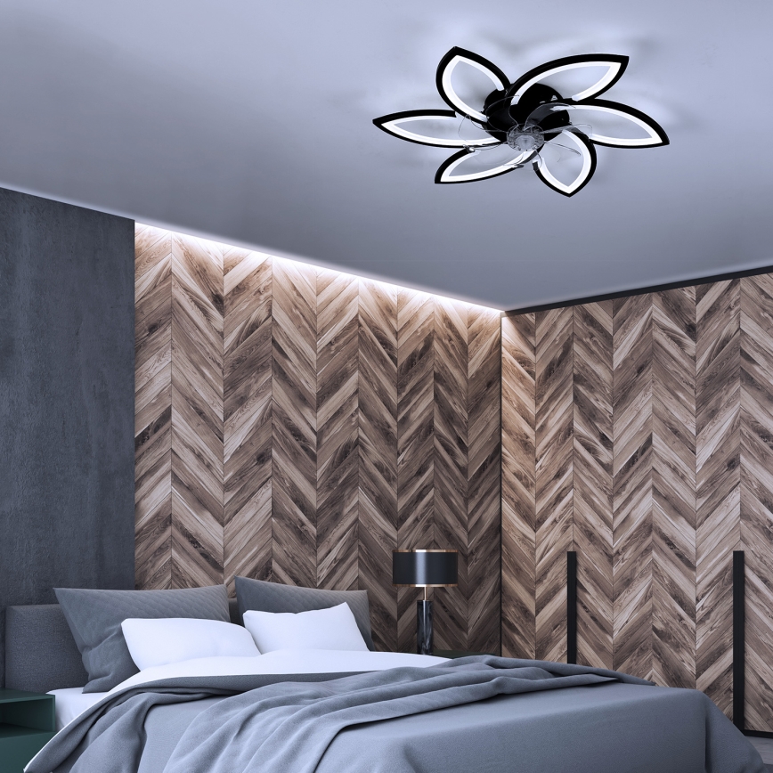 Brilagi - Plafonnier LED dimmable avec ventilateur LED/50W/230V 3000-6500K noir + télécommande